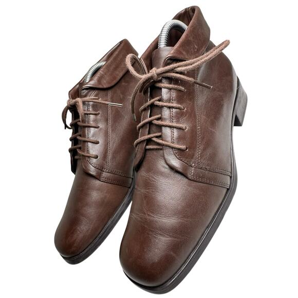 Vtg Y2K St Johns Bay Brown Leather LaceUp Ankle Boots Women 7.5 M Whimsigoth 90s - Picture 10 of 16